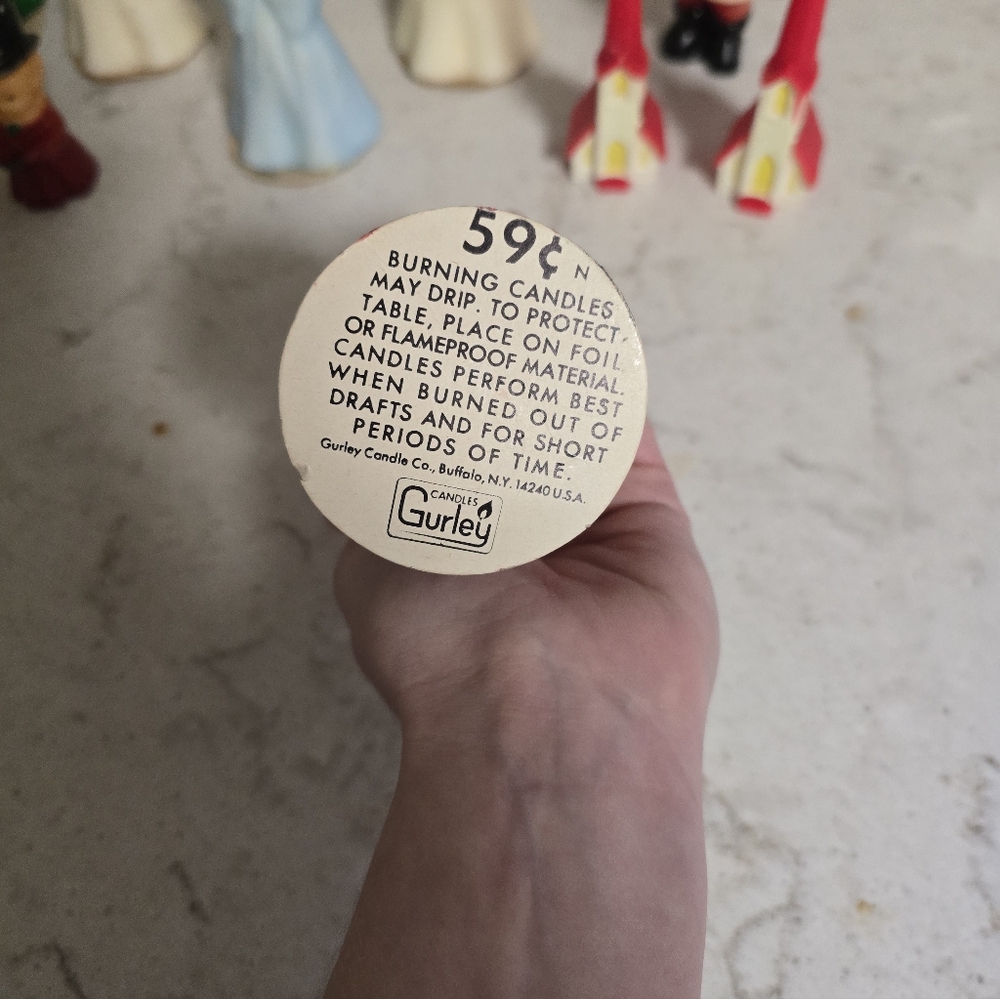Collection Of Vintage Gurley Christmas Candles Santas Carollers Churches Angels - Picture 8 of 10